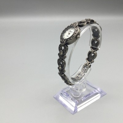 Lexington Watch Women 23mm Silver Tone Marcasite MOP Dial  display picture 2