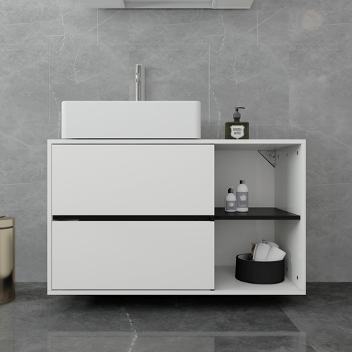 Armario para el cuarto de baño mueble con espacio multifuncional 100x60x45,5cm - Imagen 5 de 5