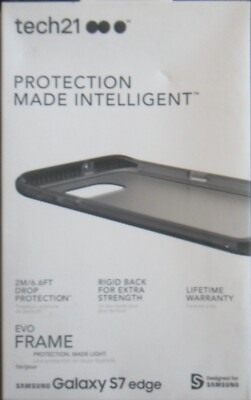 New OEM Tech21 Evo Frame Smokey/Black Case For Samsung Galaxy S7 Edge