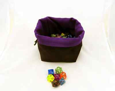 Würfeltasche, schlichte lila quadratische Bodentasche für Brettspiele, D&D Tabletop Gaming