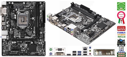 SCHEDA MADRE SOCKET 1150 ASROCK H81M-HDS + CPU INTEL CORE i5 4590S + 16 GB RAM