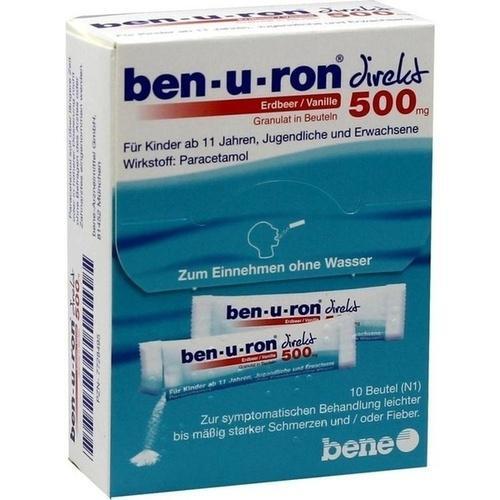 BEN-U-RON direkt 500 mg Granulat Erdbeer/Vanille 10 St PZN 7728495