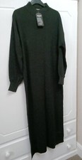 Ladies Jumper Dress Black Long Maxi Size M Funnel Neck Turkey 