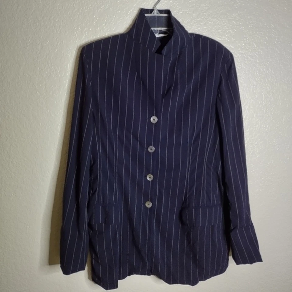 MaxMara в тонкую полоску шерсти смесь брюки костюм женщин Sz 8 - Изображение 4 из 4