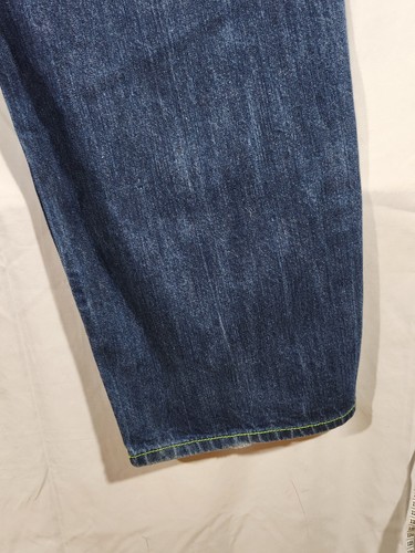Pantalones de mezclilla vintage Delf para hombre 44x32 azul patinador calavera bordados holgados Y2K - Imagen 10 de 18