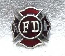 FD Fire Deportment Bergamot Breitenbach's Red Silver Buckle 1979 M-96 Great  