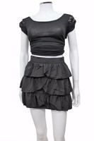 Knt By Kova And T Tired Ruffle Mini Skirt Black Size 8 $68 Knt By Kova And T Tired Ruffle Mini Skirt Black Size 8 $68