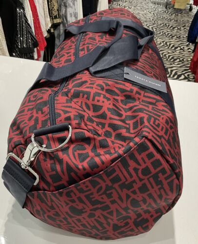 Tommy Hilfiger All Over Print Navy/Red Duffle Bag-New With Tag-FREE SHIPPING! - Picture 3 of 6