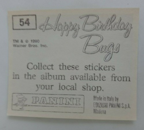 1990 Panini Happy Birthday Bugs (Pick Your Sticker) - Picture 79 of 343