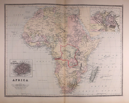 Datiert 1889 Karte von Afrika von Wm. Bradley (18x24) - #26