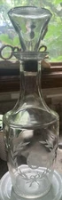 Decanter Four Roses Vintage 1963  Fancy Whiskey Bottle Clear Glass W/ Stopper