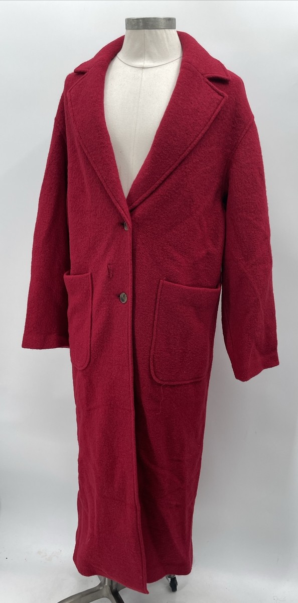Banana Republic Women's Cherry Red Martina Wool Bouclé Coat Size S