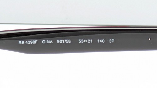 Ray-Ban Gina RB4399 901 Rectangle Black Polarized Green Unisex Sunglasses 53mm - 第 5/8 張圖片