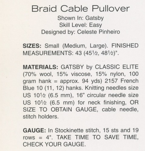 Classic Elite Yarns CEY Knitting Pattern 9004 Gatsby -Sweaters, Cardigans, Scarf - Picture 2 of 5