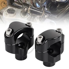 Black 1.5" Tall Handlebar Riser Clamp Aluminum For Harley Softail Custom 06-UP
