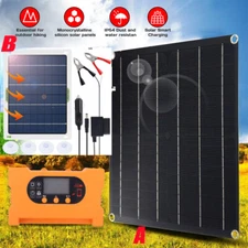 50W Solar Panel Trickle Battery Charger Maintainer For Car RV 12 Volt Tender