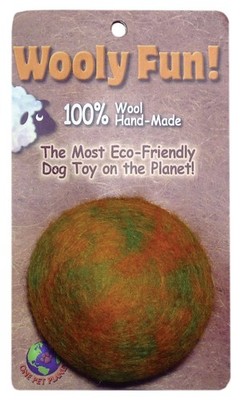 One Pet Planet 86002 2 Inch Wooly Fun Ball Dog Toy Pet Planet Mixed Materials