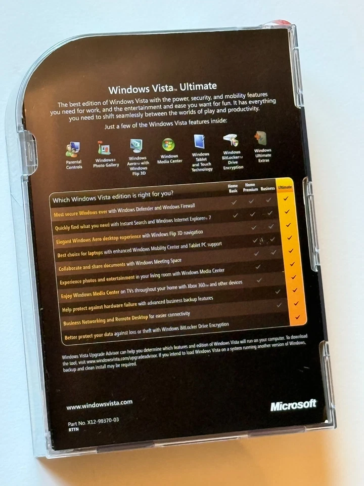 DVD completos de 32 bits y 64 bits de Microsoft Windows Vista Ultimate = CAJA AL POR MENOR = Foto 3 de 4