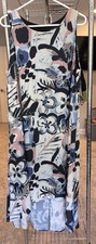 Karen Kane Floral Maxi Dress Size 1X Sleeveless Lined Blue Black Pink Hi Low Hem