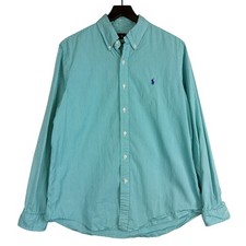 Ralph Lauren Light Blue Stripe Oxford Button Down Shirt - Size L