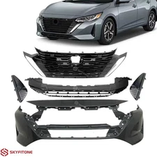Front Bumper Cover Grille Kit W/ Fog Light Cover Fits 2024-2025 Nissan Sentra