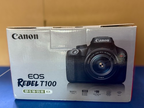Canon EOS Rebel T100 DSLR Digital Camera + 18-55mm F3.5-5.6 IS III Lens - Afbeelding 1 van 2