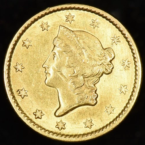 1851 $1 GOLD PIECE ✪ AU ALMOST UNC DETAILS ✪ TYPE 1 T1 COIN 38BAB ◢TRUSTED◣