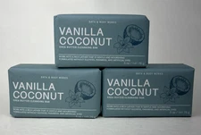 3 Bath & Body Works Vanilla Coconut Shea Butter Cleansing Soap Bars