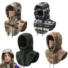 Fleece Balaclava Warm Helmet Ninja Hood Snowboard HoodedHat Neck Gaiter Ski Mask