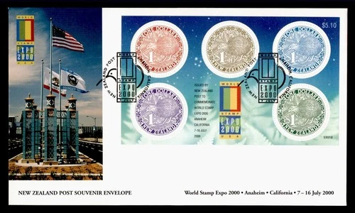 DR WHO 2000 NEW ZEALAND FDC WORLD STAMP EXPO CACHET S/S $5.10 M71928