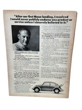1972 Volkswagen Beetle Buzz Aldrin Astronaut Vintage Print Ad VW