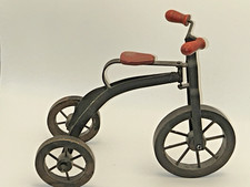 Vintage Hand Crafted Metal Wood Tricycle Mini Toy Doll Decor 8" X 6.5"