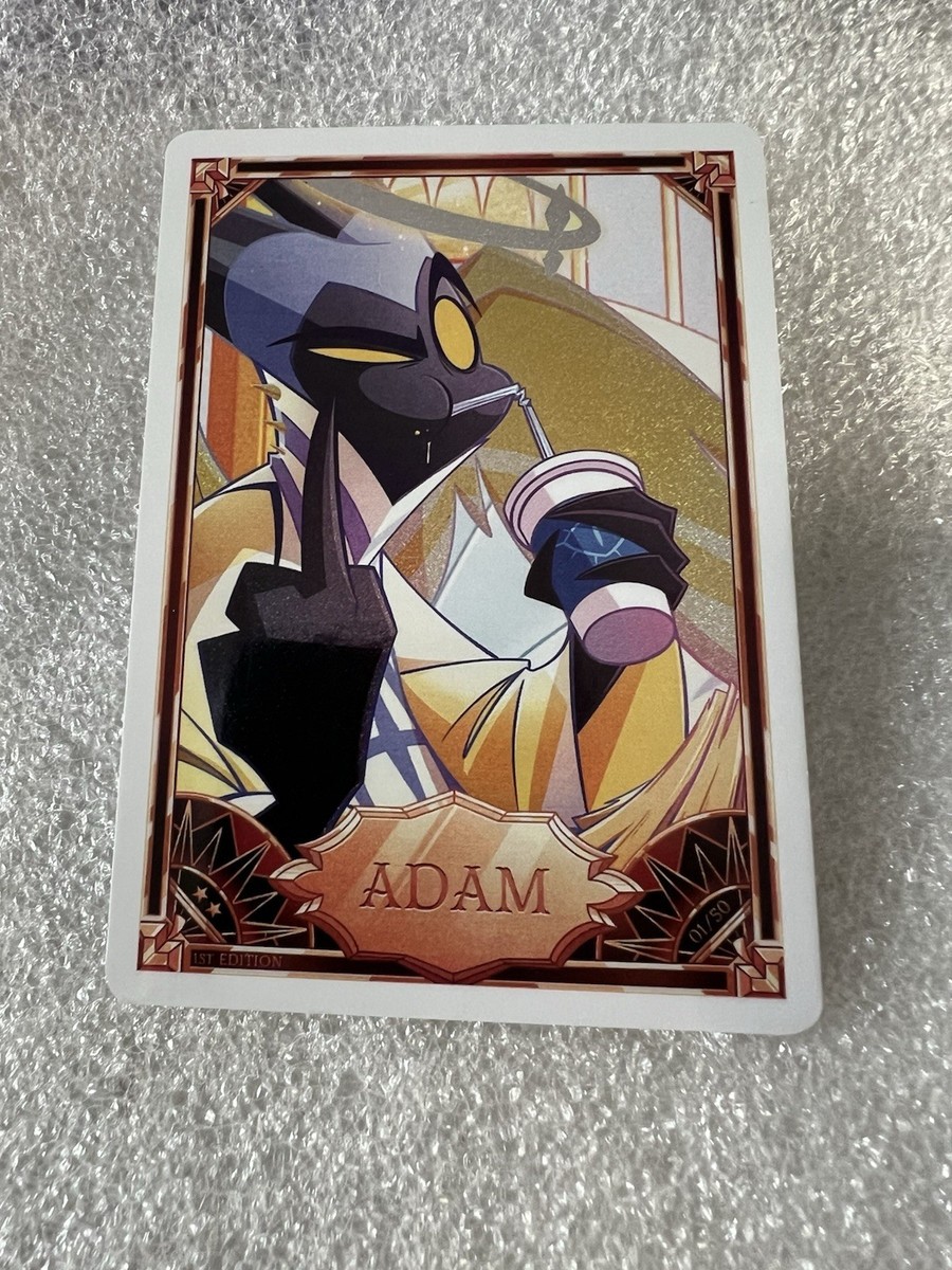 1st Edition☆Hazbin Hotel Adam（foil） ADAM # 01/50 Hazbin Hotel 1st Edition Trading Card White Holo Foil