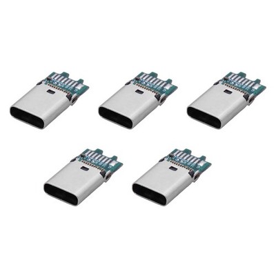 5Pcs USB 3.1 Type-C 24Pin Female Plug Jack PCB USB Connector Board Breakout PCB