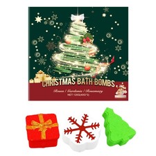 Christmas Bath Bombs Gift Set Rose Gardenia Rosemary Long-lasting Fragrance 3Pk