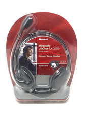 Microsoft Lifechat LX-2000 Compact Mobile Headset Foldable Microphone PC/MAC NIB