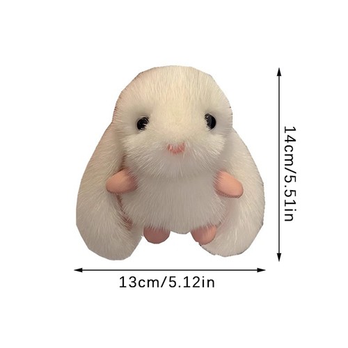 Bunny Stuffed Animal Keychain Fluffy Soft Cute Fuzzy Accessories Key Chain Gift - Picture 3 of 13