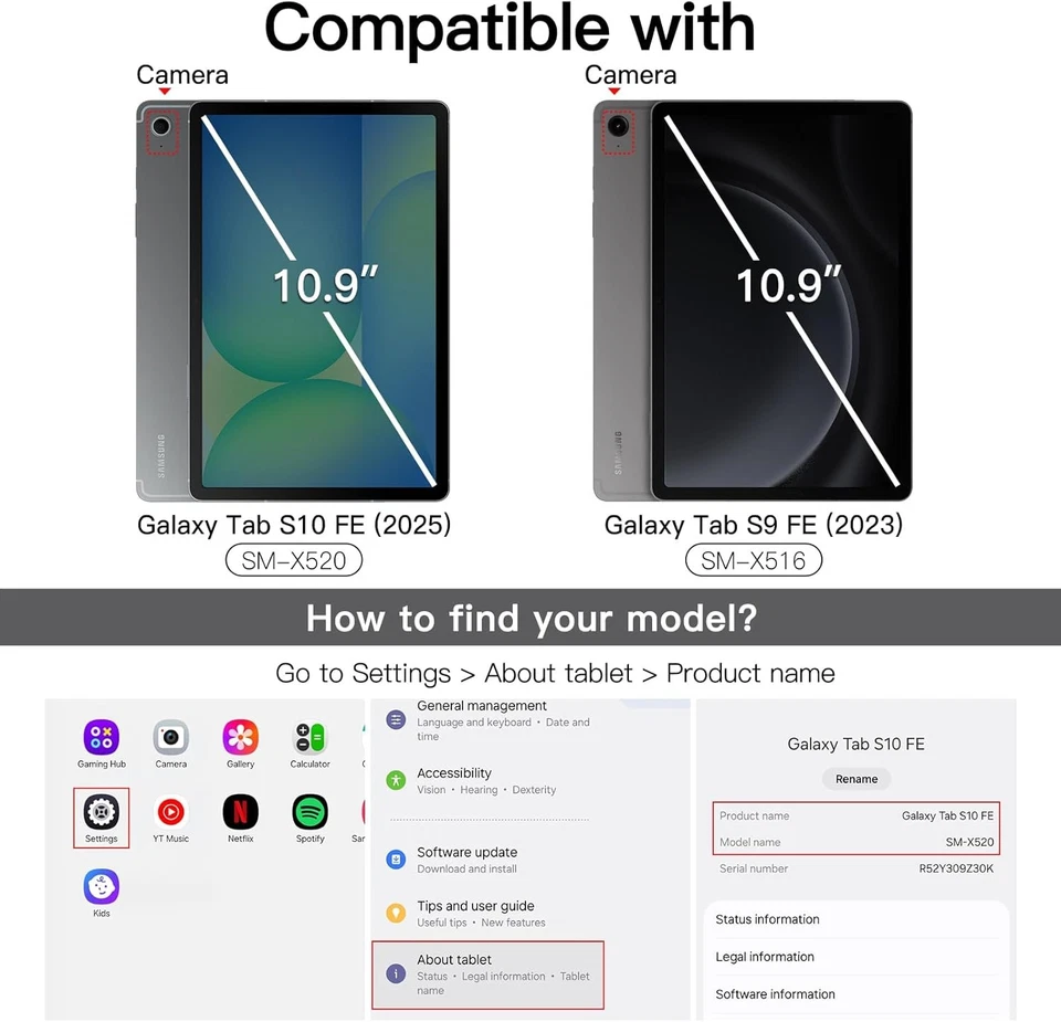JETech Case for Samsung Galaxy Tab S10 FE / S9 10.9-Inch with S Rose Gold  - Image 2 of 4