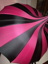 Batwing Pagoda Umbrella BLACK PINK STRIPED Goth Emo Vampires