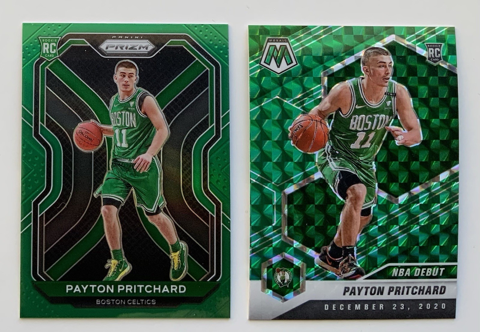 Payton Pritchard 2020-21 Prizm Green Color Match Rookie #257 Mosaic Debut #269