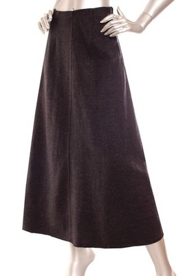 NEW Eileen Fisher 100% Wool A Line Full Length Skirt Dark Gray  PS PM PL