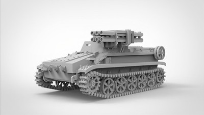 3DPrinting 1/72German Borgward IV Remote-Controlled Demolition Vehicle Unpainted