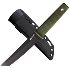 Cold Steel Kobun Fixed Blade OD Green Tanto Knife AUS-8A Steel with Sheath