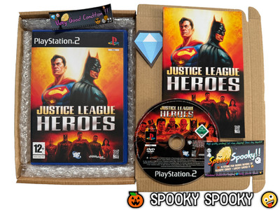 Justice League Heroes PS2 - UK PAL sehr guter Zustand CIB Natural Disc - Tracked