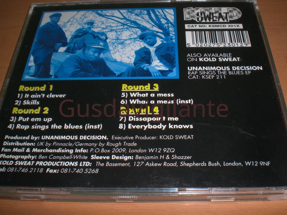  Unanimous Decision ‎– It Ain't Clever CD 1993  - Image 3 of 3