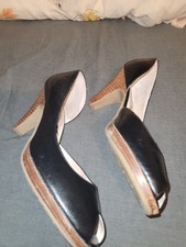 You know Schuhe Pumps Peeptoes schwarz Absatz Holzoptik Gr. 39