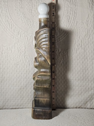 Vtg '74 United Airlines Hawaiian Tiki Golfball Beam Whiskey Decanter 15.25" Empt - Picture 5 of 11