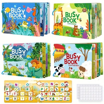 Kreatives wiederverwendbares beschäftigtes Buch zum Selbermachen. Wiederverwendbare Stickerbücher.  Lernspiele