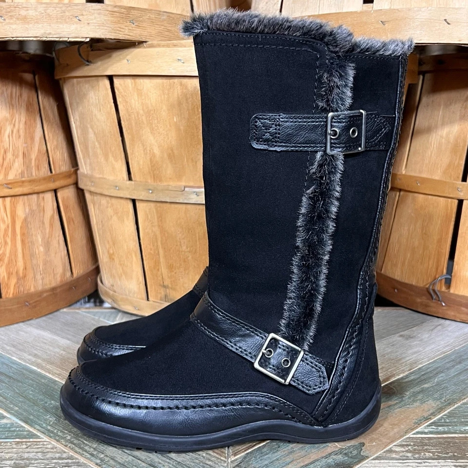 Nine West Naydine Botas de Nieve Negras Imitación Cuero Gamuza Piel Sintética Juvenil Niña Talla 3 Foto 2 de 4