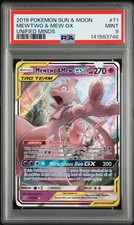 2019 Pokemon Sun & Moon Unified Minds Mewtwo & Mew GX PSA 9 #71/236